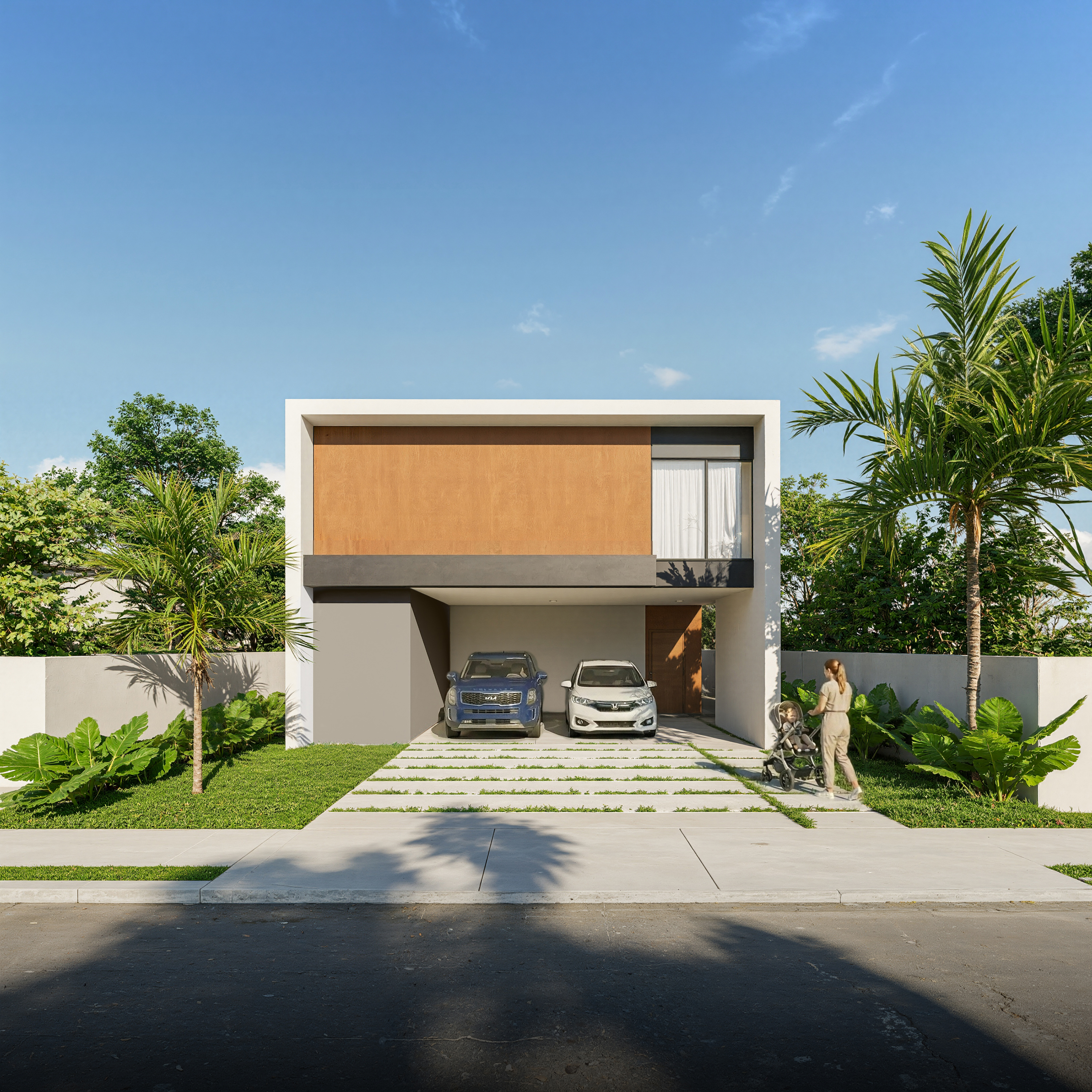 Vive Brisas Casa 170 m² exterior facade render — La Vega, DR